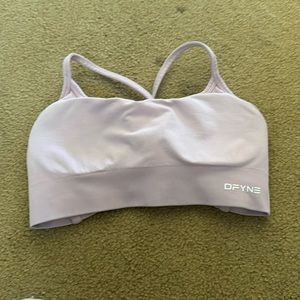 Open back pink DFYNE sports bra